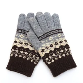 (1 pair) Capacitive Touchscreen Gloves Patterned Ladies Accessory (One Size) for Smartphone / Tablet - Gray / Brown