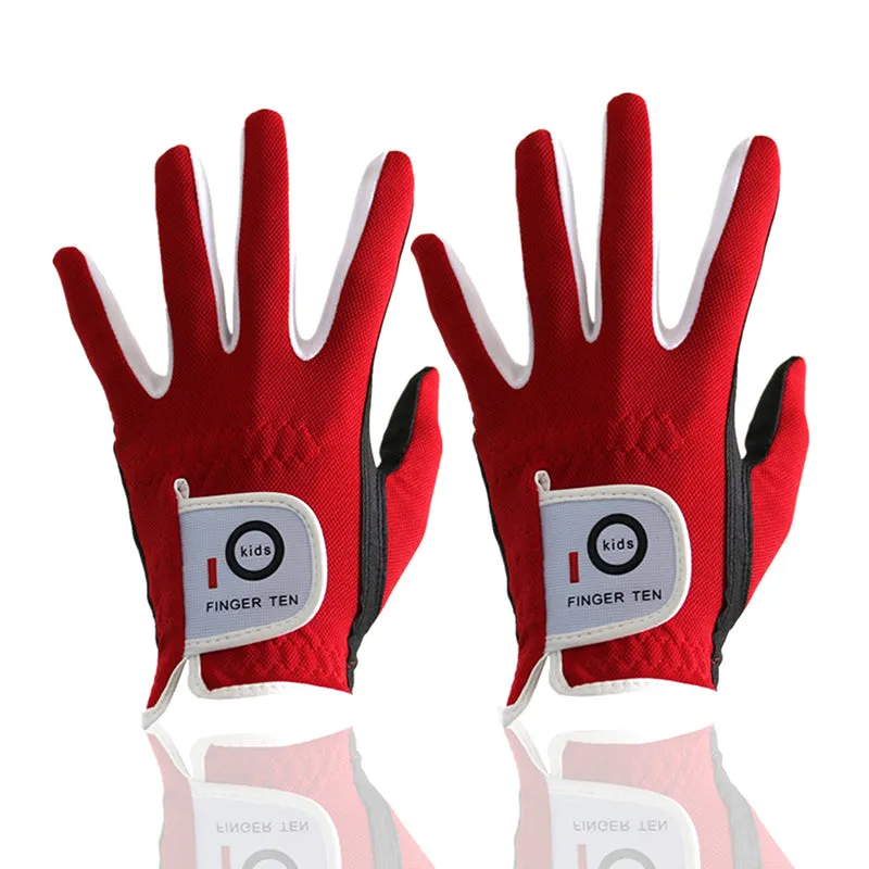 2 Pack Golf Gloves Youth Colourful All Weather Grip