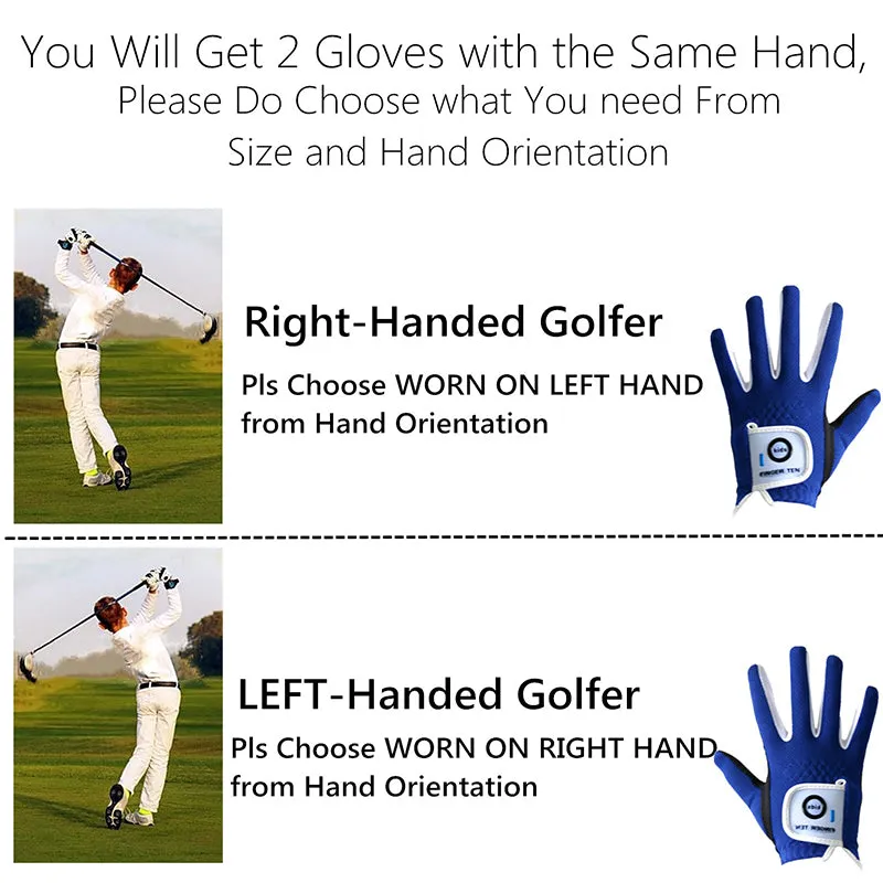 2 Pack Golf Gloves Youth Colourful All Weather Grip