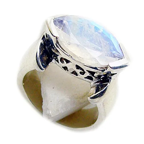 55Carat Natural Rainbow Moonstone Ring for Men 925 Silver Birthstone Handmade US 4,5,6,7,8,9,10,11,12