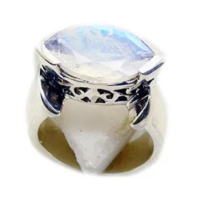 55Carat Natural Rainbow Moonstone Ring for Men 925 Silver Birthstone Handmade US 4,5,6,7,8,9,10,11,12