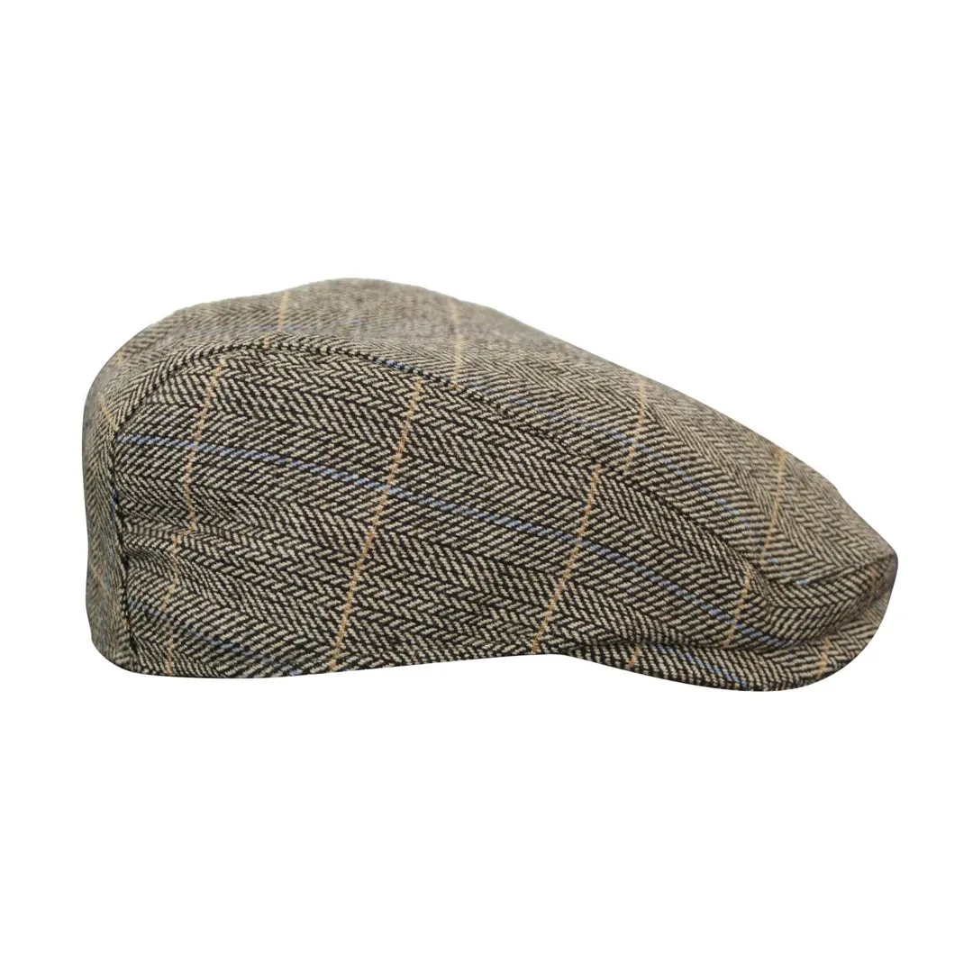 Albert - Men's Herringbone Tweed Wool Check Grandad Flat Hat