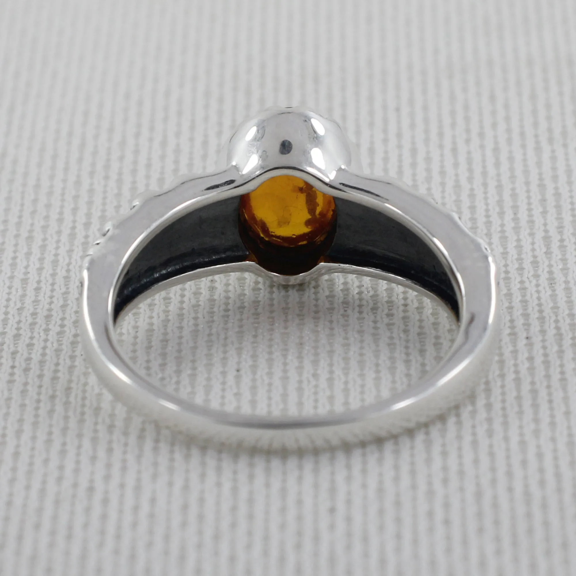 Amber Silver Rings