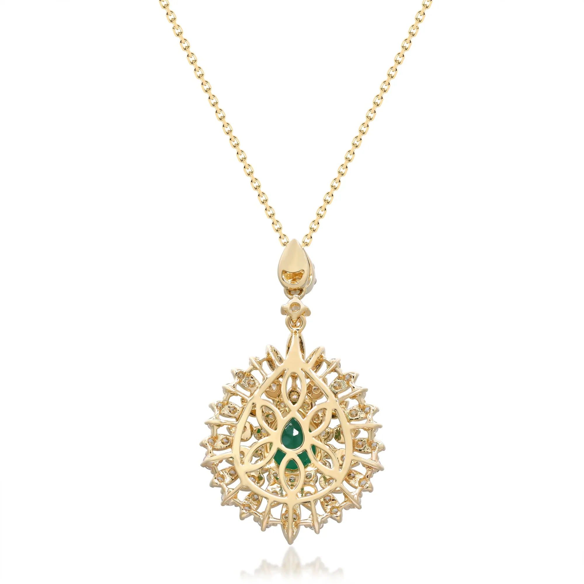 Amelia 14K Yellow Gold Pear-Cut Emerald Necklaces