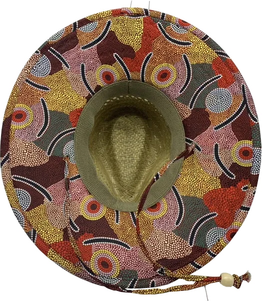 Art Down Under Aboriginal Wide Brim Straw Hats