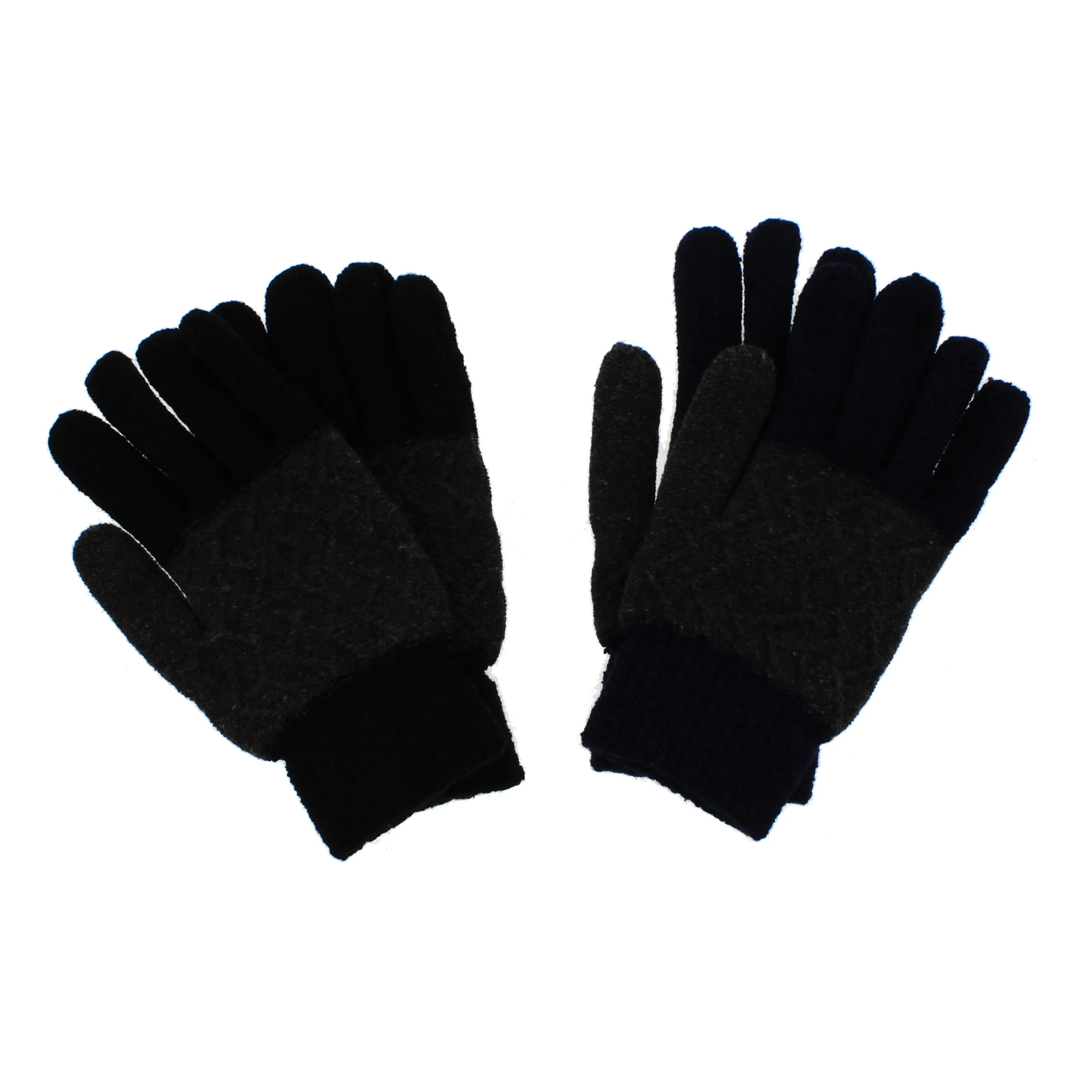 Assorted Colour Patterned Thick Winter Gloves with Fleece Lining