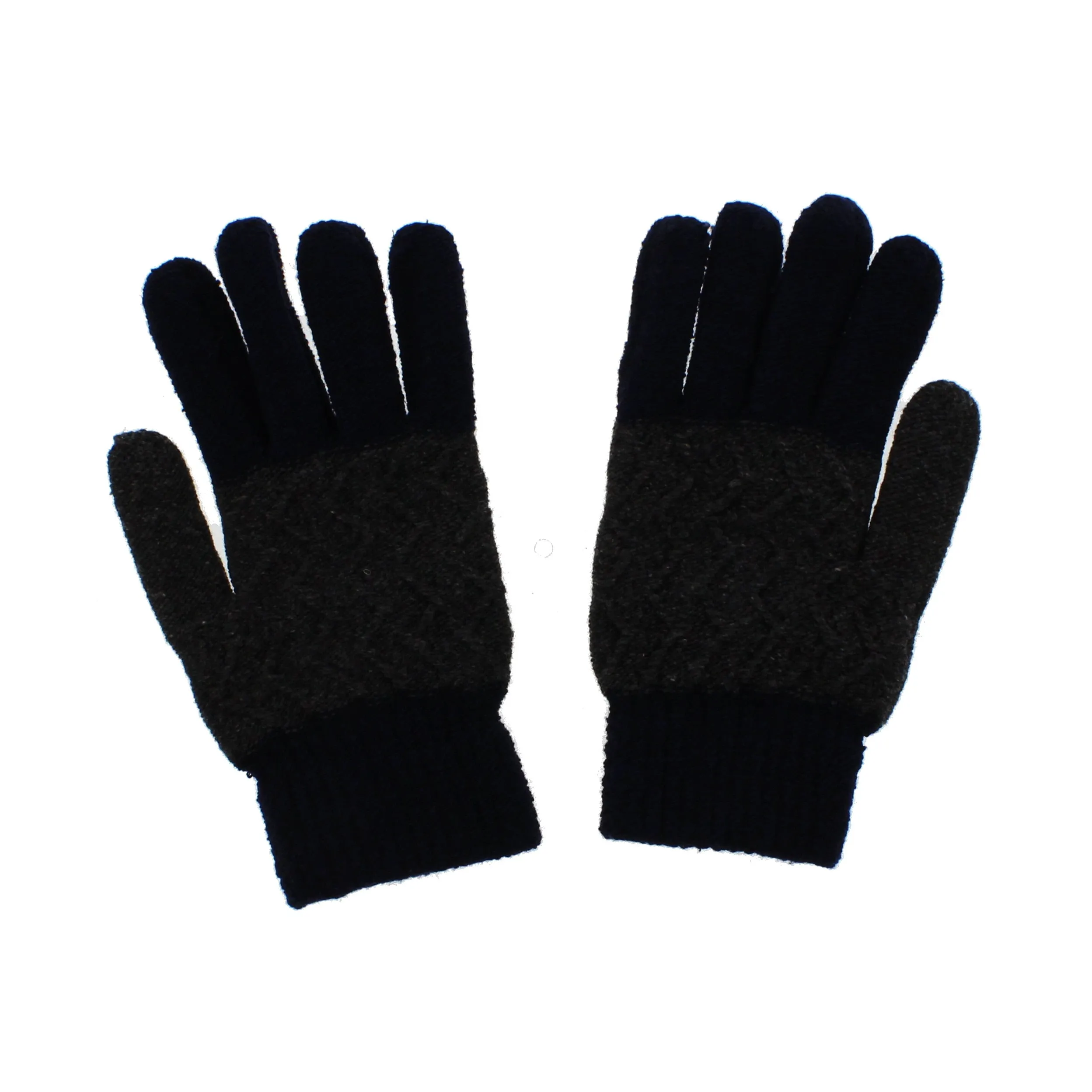 Assorted Colour Patterned Thick Winter Gloves with Fleece Lining