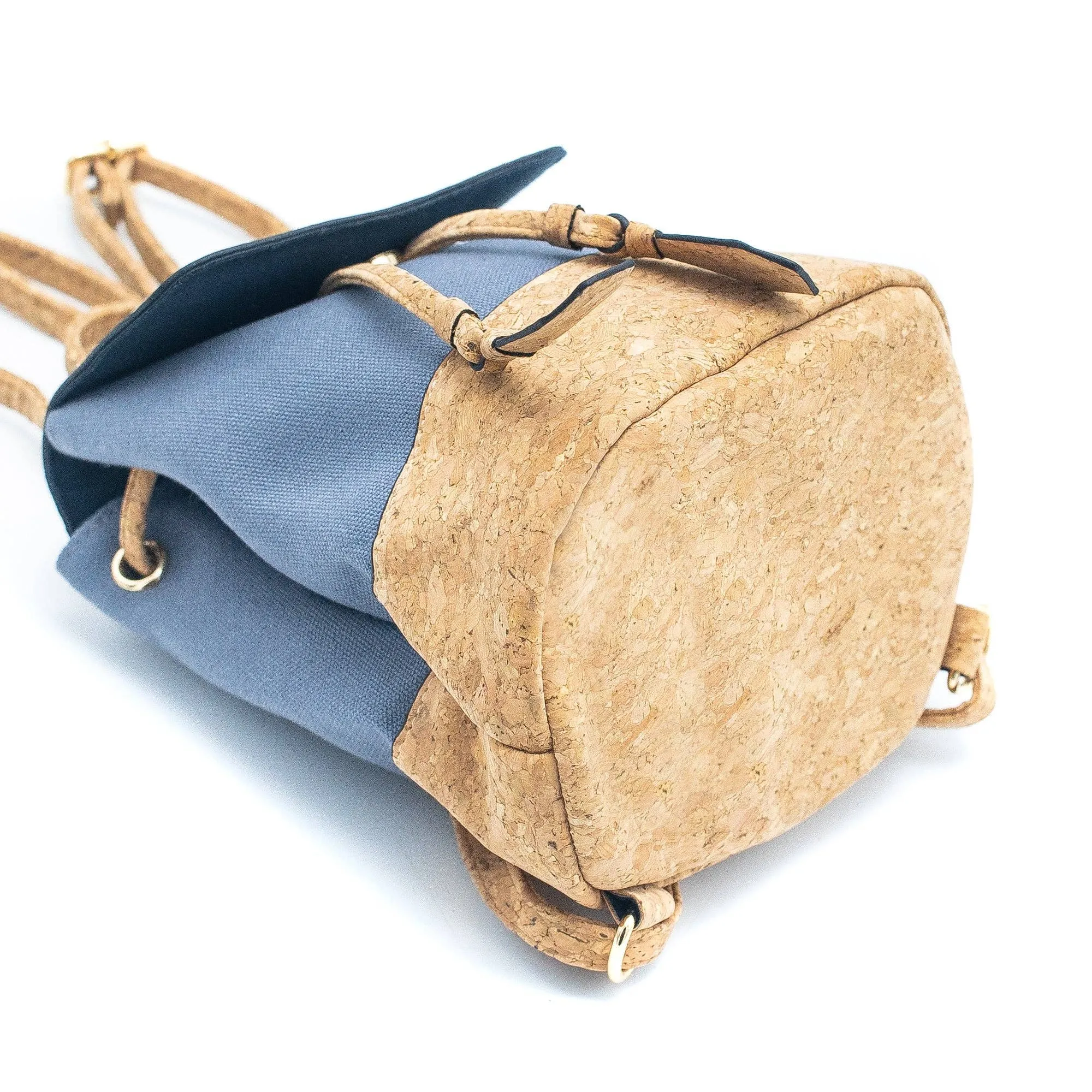 Azure Chic Cork and Cotton Backpack- BAG-2078