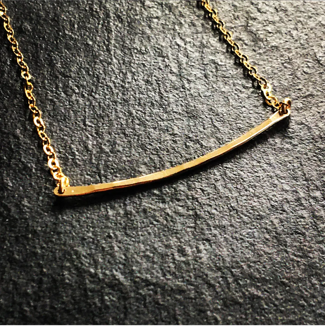 Bar Necklace - Hammered Metal