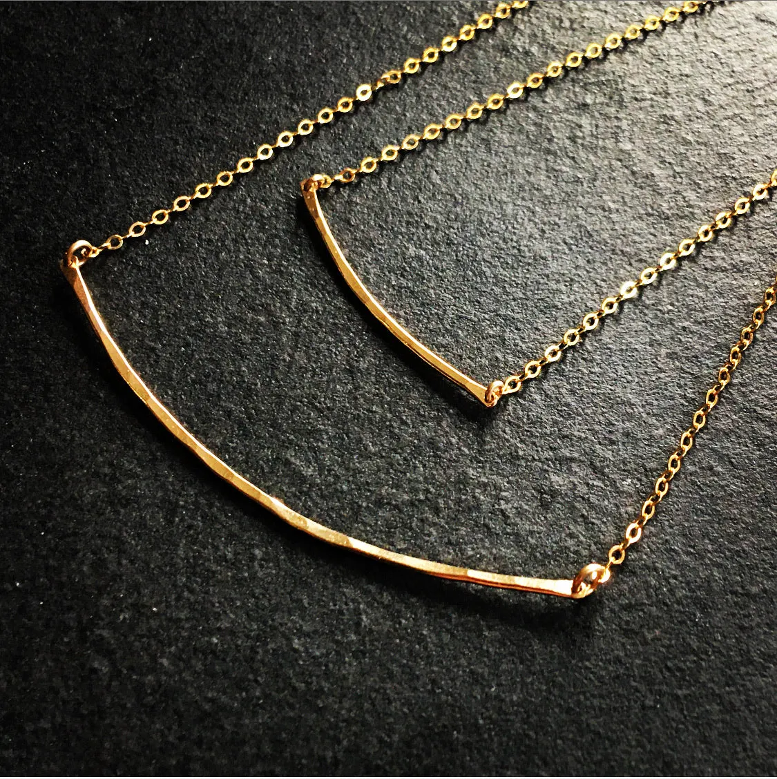 Bar Necklace - Hammered Metal