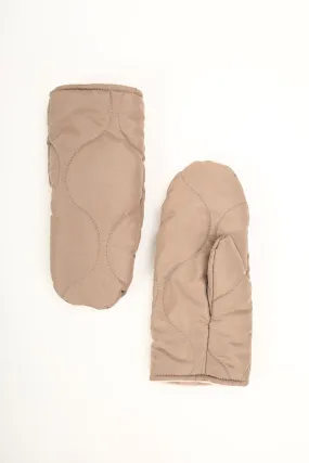 Beige Nylon Quilted Glove