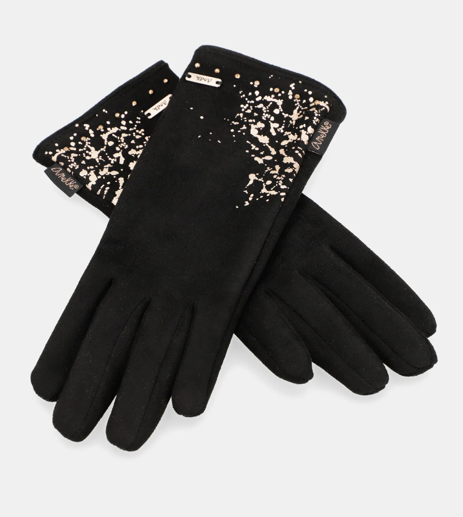 Black fleece-lined gloves