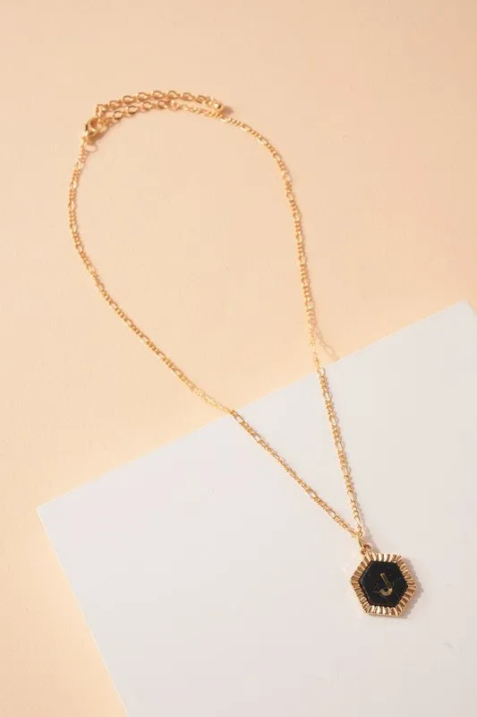 Black Monogram Necklaces