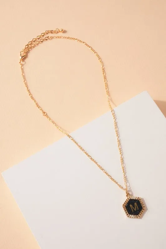 Black Monogram Necklaces