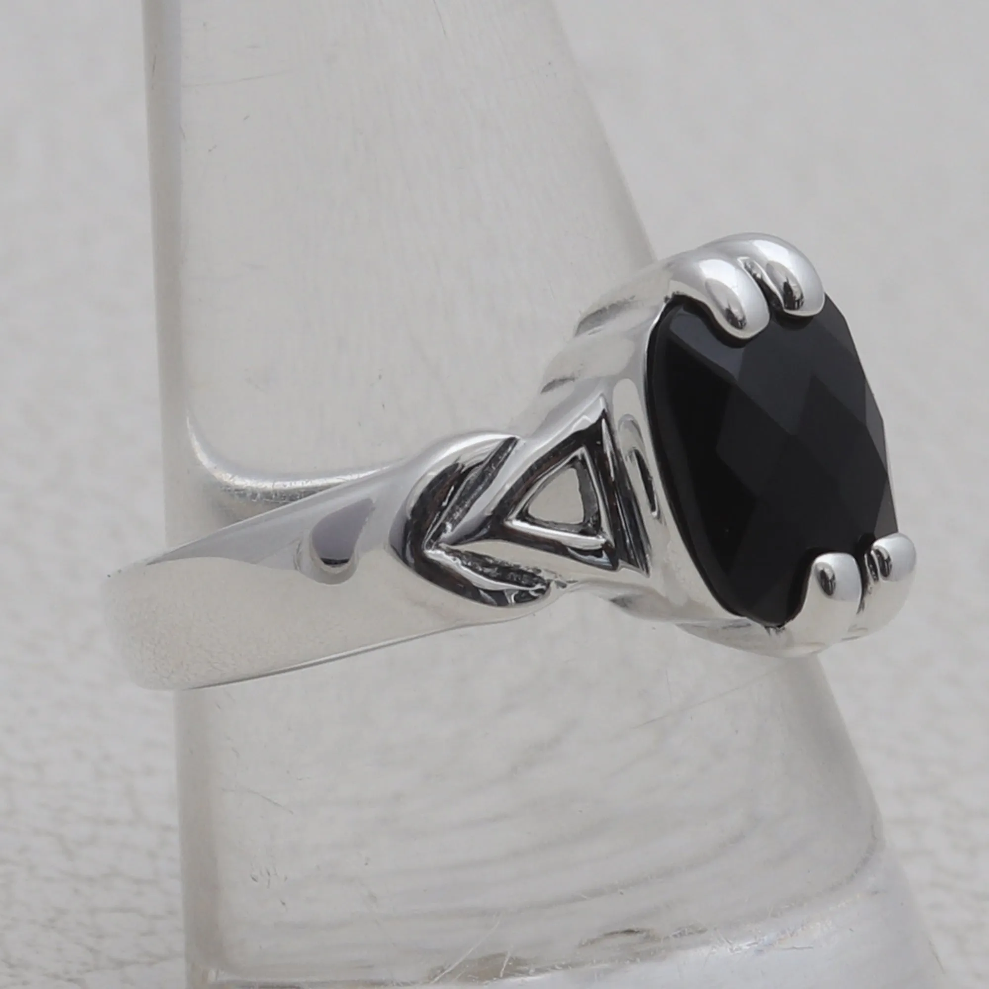 Black Onxy Silver Rings