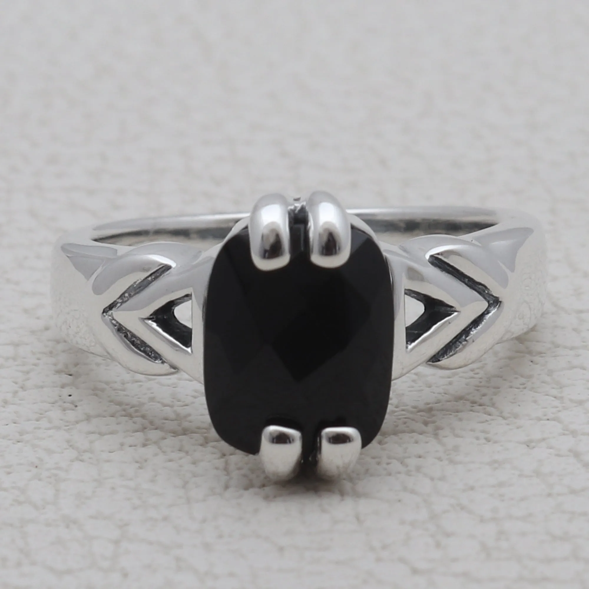 Black Onxy Silver Rings