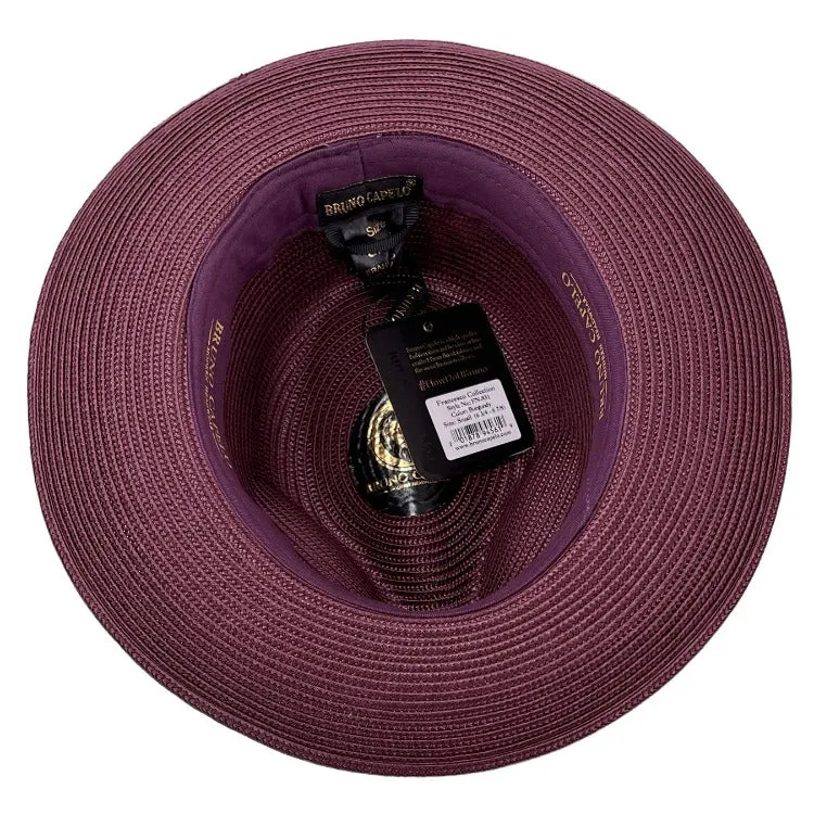 Bruno Capelo Men's Burgundy Straw  Hat