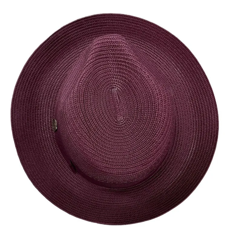 Bruno Capelo Men's Burgundy Straw  Hat