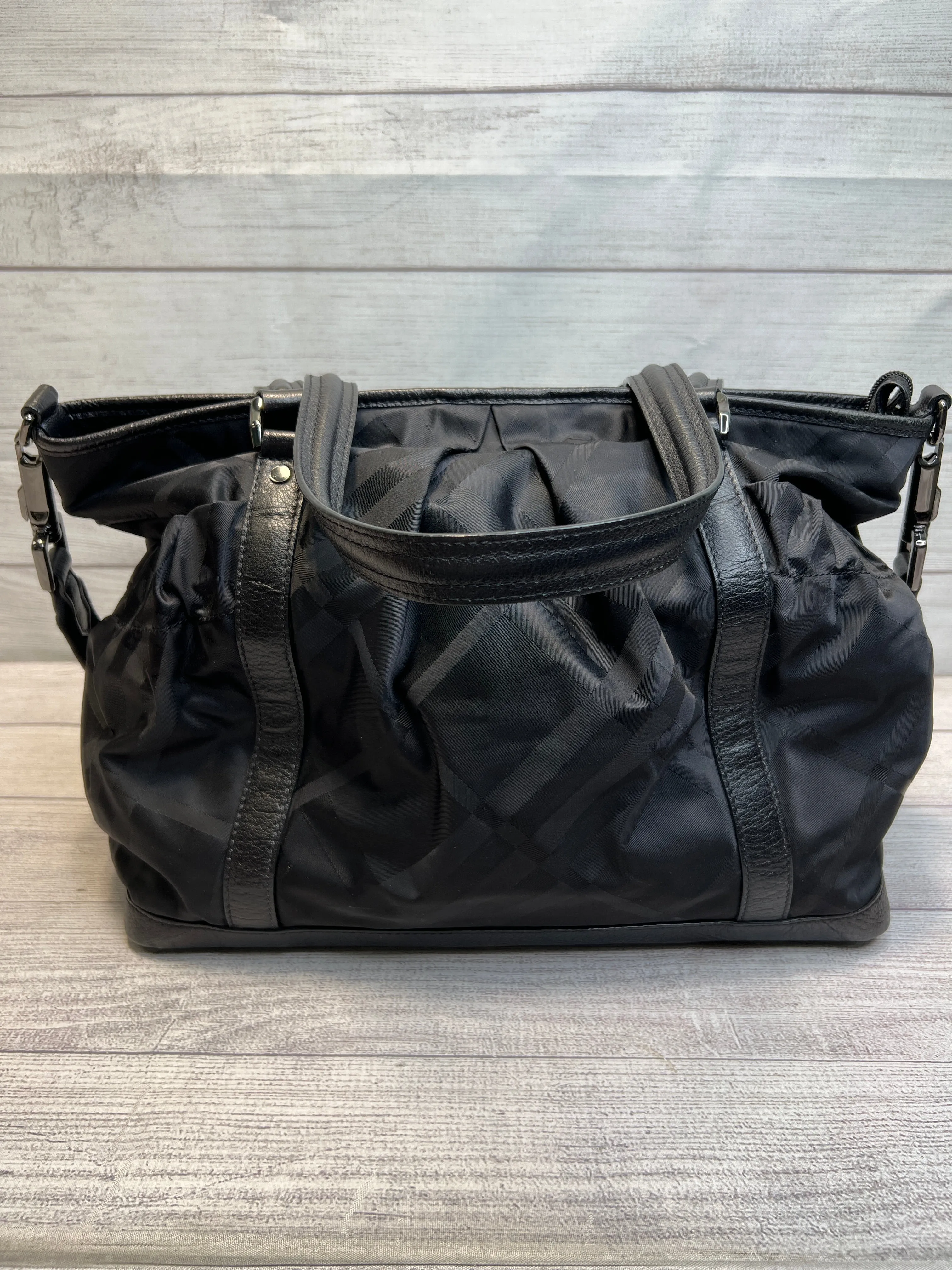 Burberry XL Nylon Check Tote / Diaper Bag