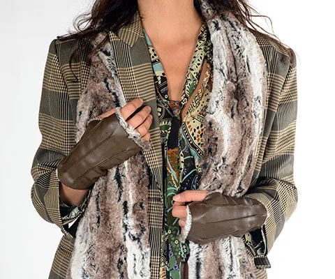 Classic Scarf - Luxury Faux Fur in Birch