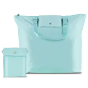 Compact Foldable Carry-All Tote Bag, Baby Blue