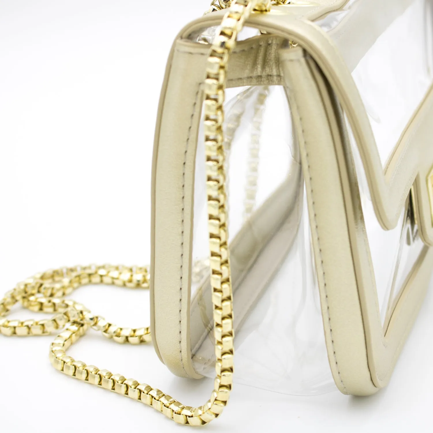 Convertible Crossbody - Clear Bag with Gold Accents