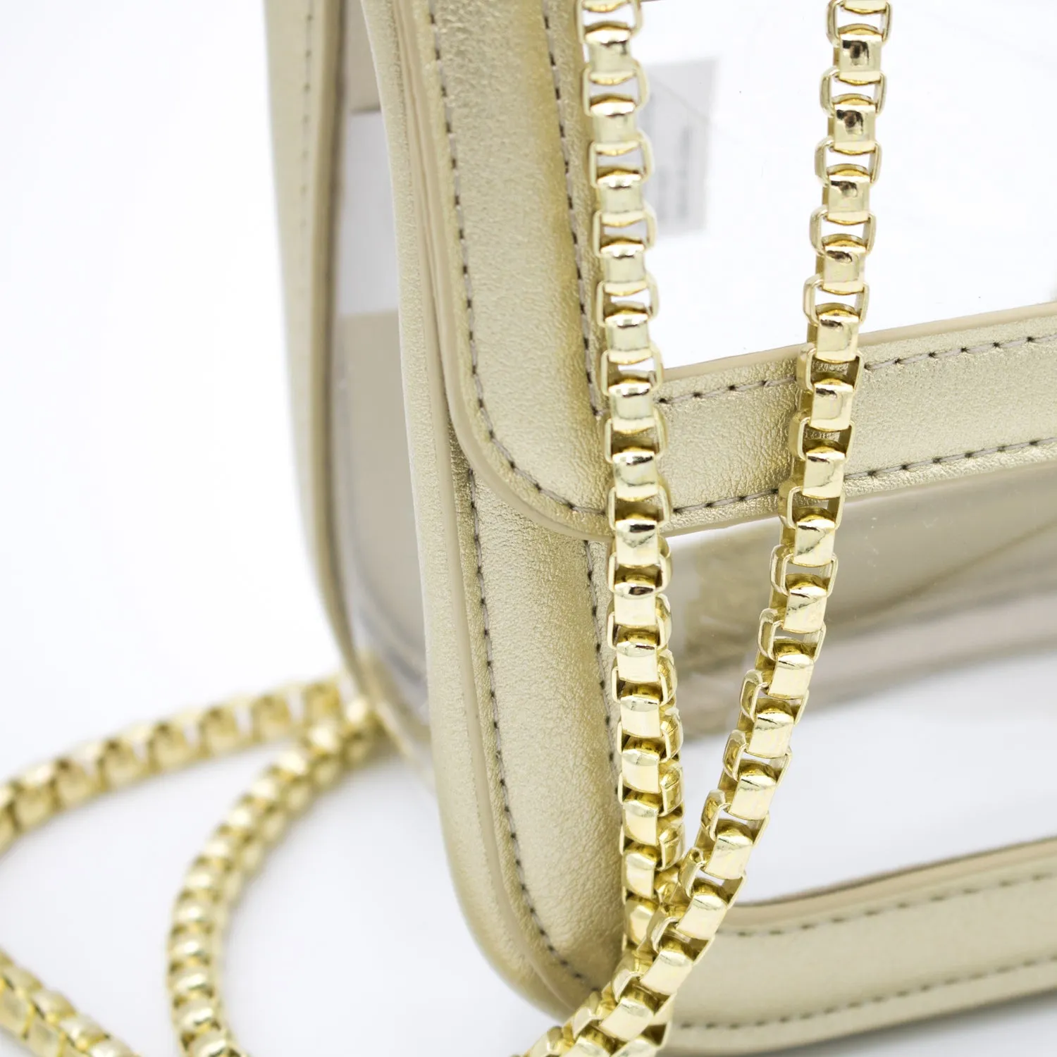 Convertible Crossbody - Clear Bag with Gold Accents