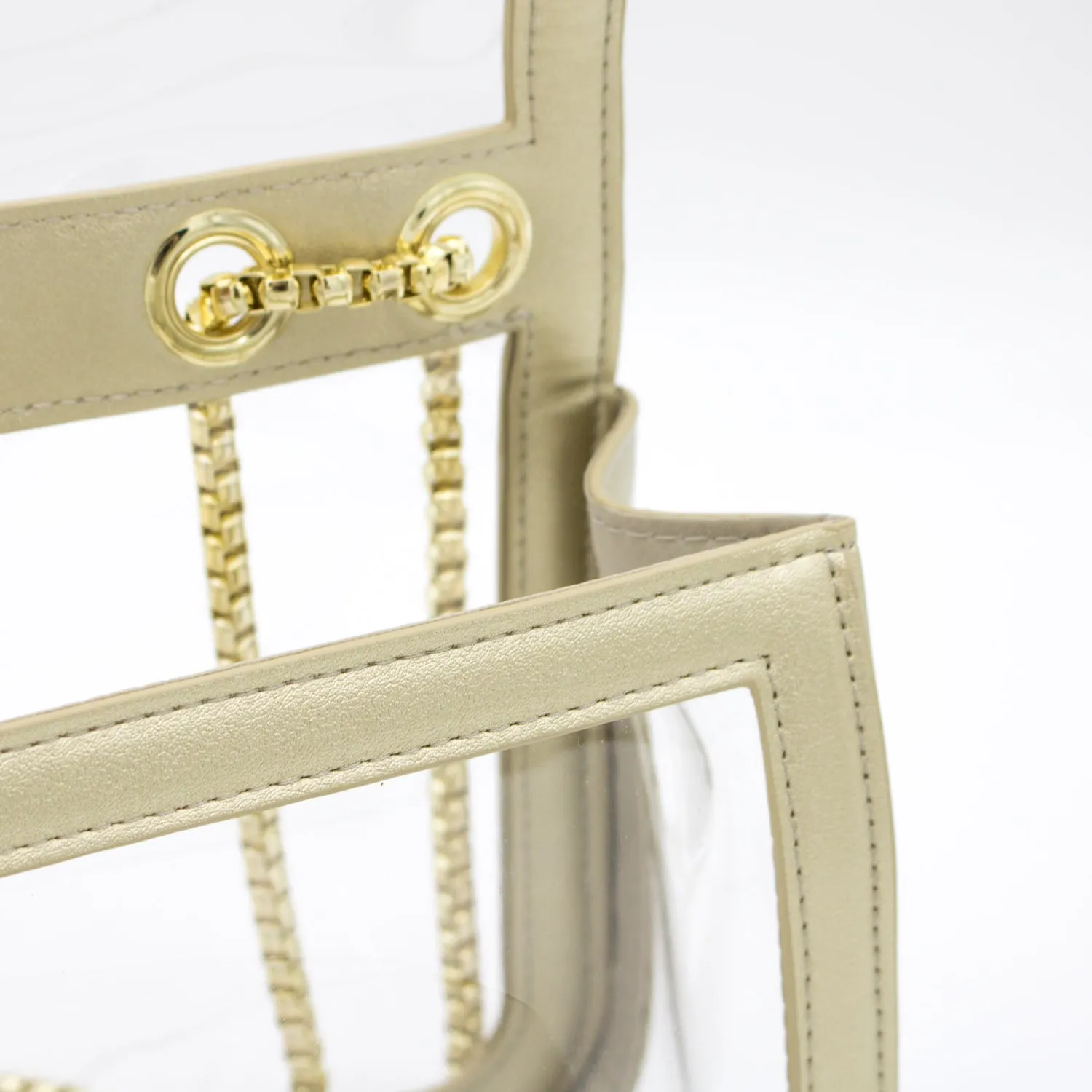 Convertible Crossbody - Clear Bag with Gold Accents