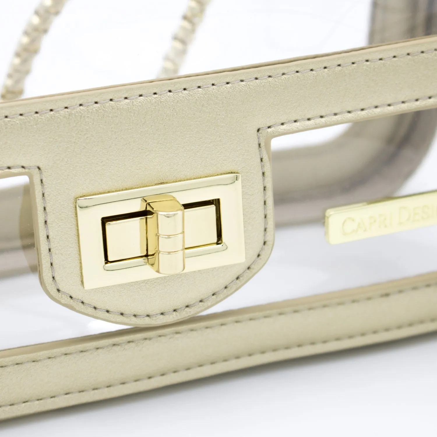 Convertible Crossbody - Clear Bag with Gold Accents