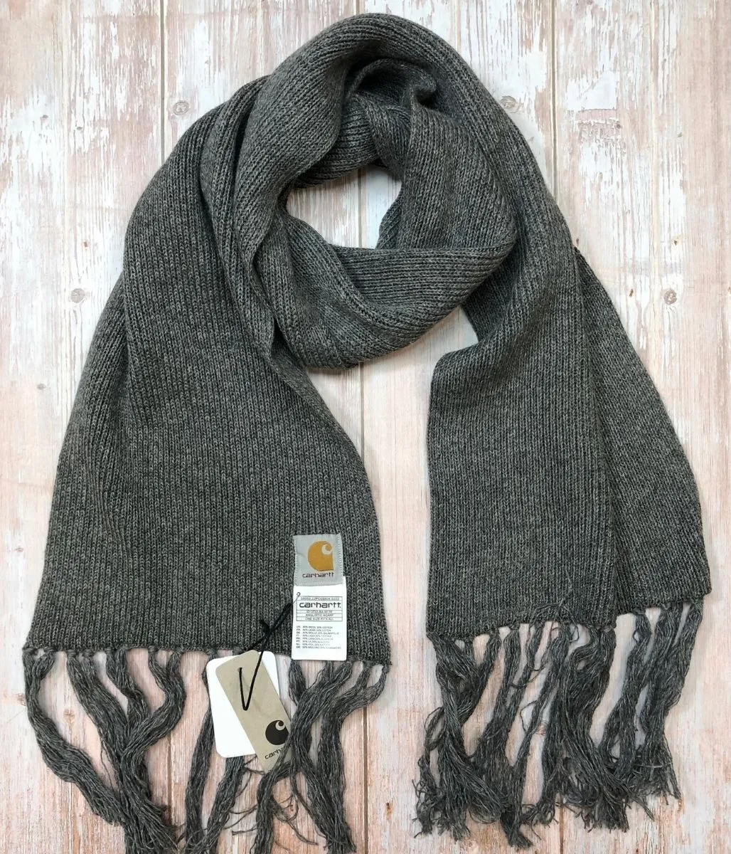 Dark Grey Wool Rich Anglistic Scarf