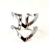 Double Line V Ring Geometric Ring