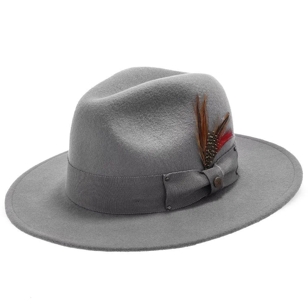 Empire - Walrus Hats Grey Wool Felt Fedora Hat - H7001