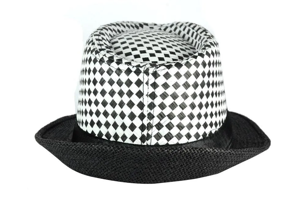 FabSeasons Black &White Casual Fedora Hat