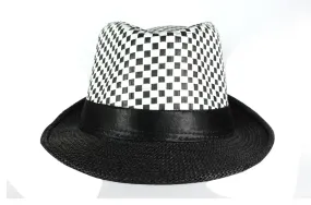 FabSeasons Black &White Casual Fedora Hat