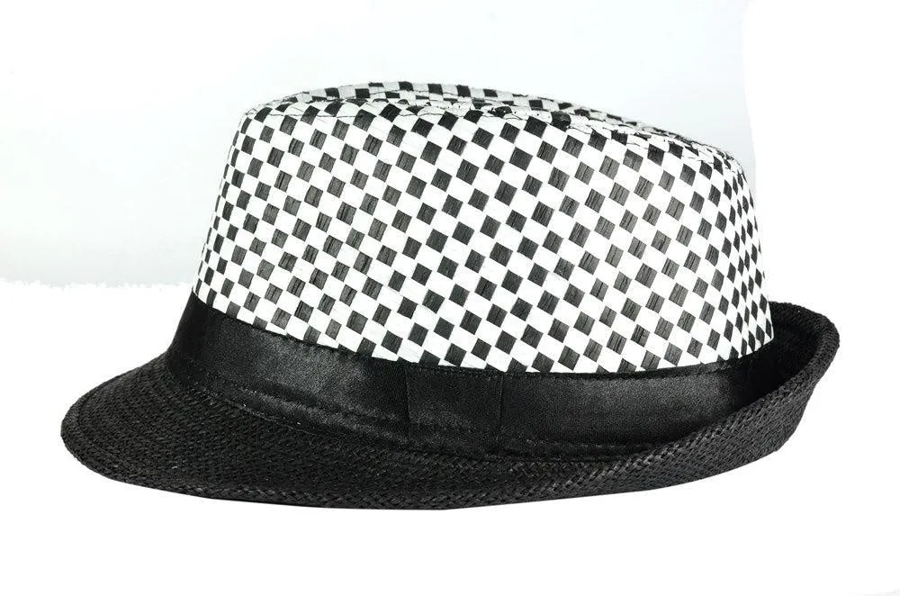 FabSeasons Black &White Casual Fedora Hat