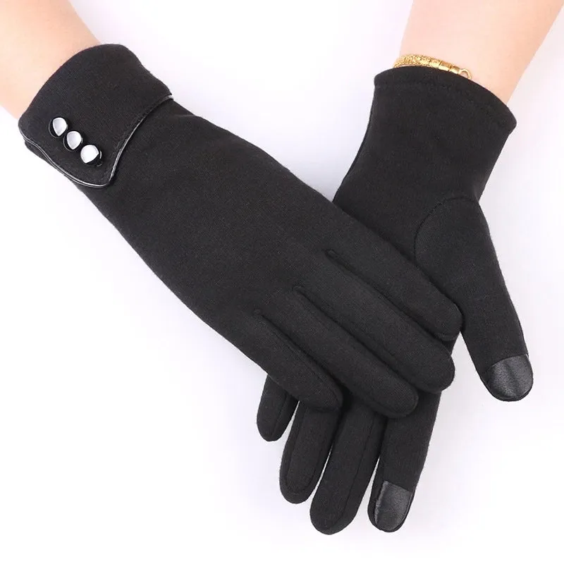 Fleece-lined Gloves Autumn And Winter Warm Gloves Women's Non-inverted Velvet Fleece-lined Riding Gloves Winter Snow Gloves Winter