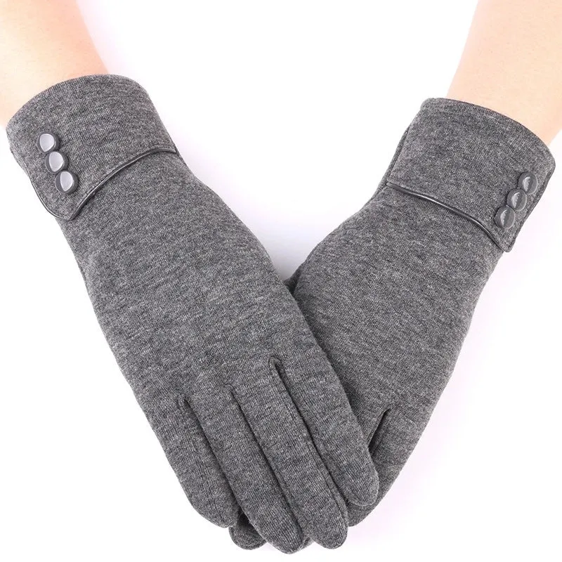 Fleece-lined Gloves Autumn And Winter Warm Gloves Women's Non-inverted Velvet Fleece-lined Riding Gloves Winter Snow Gloves Winter