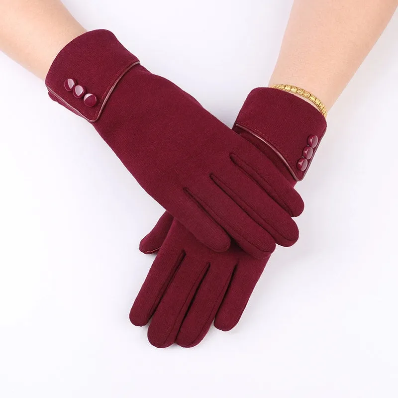 Fleece-lined Gloves Autumn And Winter Warm Gloves Women's Non-inverted Velvet Fleece-lined Riding Gloves Winter Snow Gloves Winter