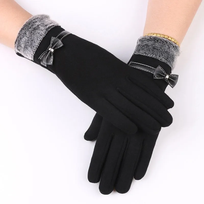 Fleece-lined Gloves Autumn And Winter Warm Gloves Women's Non-inverted Velvet Fleece-lined Riding Gloves Winter Snow Gloves Winter