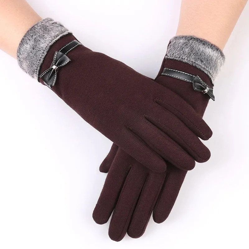 Fleece-lined Gloves Autumn And Winter Warm Gloves Women's Non-inverted Velvet Fleece-lined Riding Gloves Winter Snow Gloves Winter