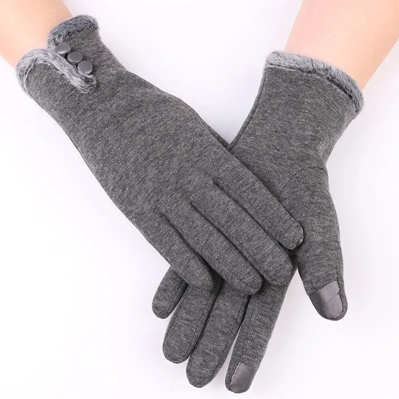 Fleece-lined Gloves Autumn And Winter Warm Gloves Women's Non-inverted Velvet Fleece-lined Riding Gloves Winter Snow Gloves Winter