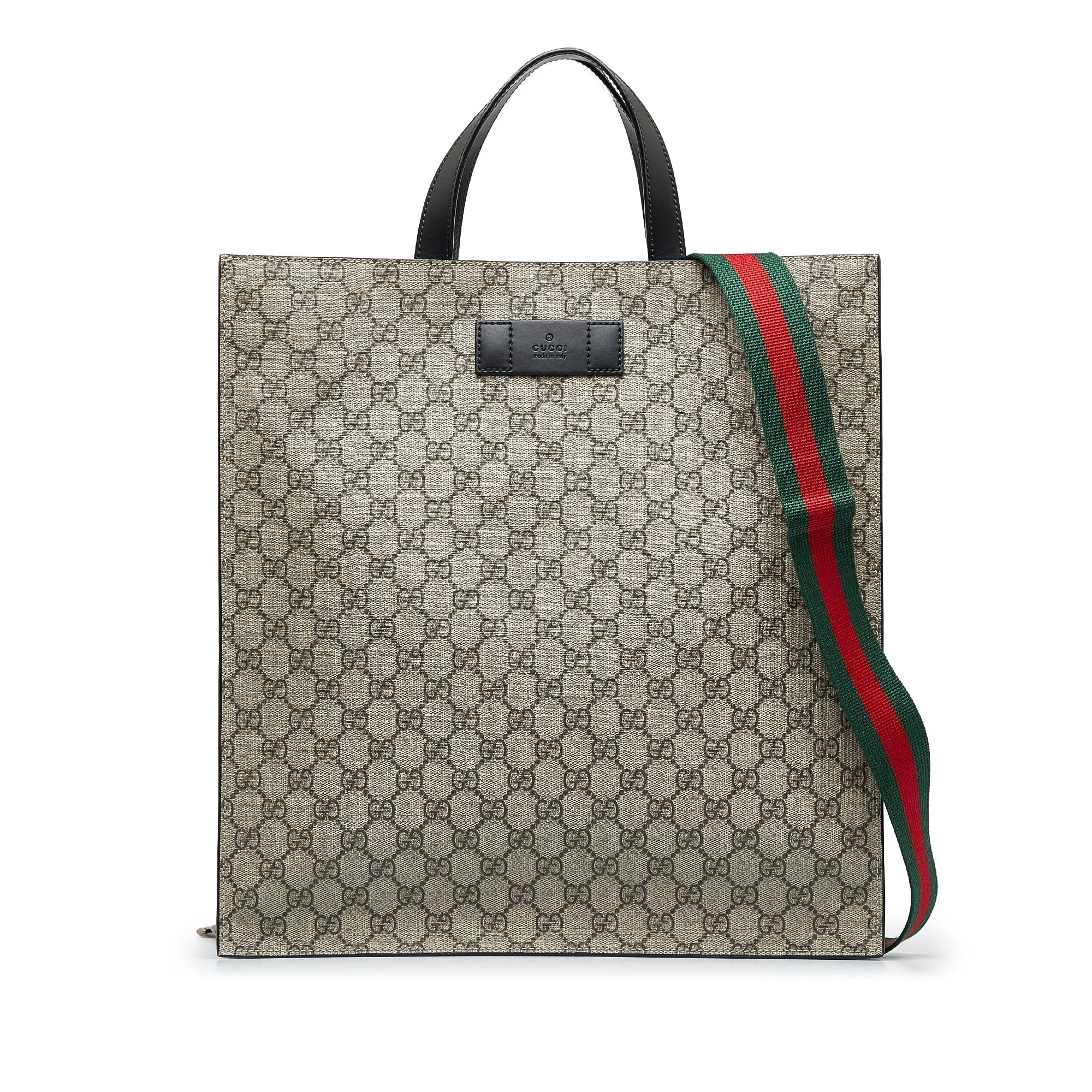 Gray Gucci GG Supreme Convertible Soft Tote Satchel