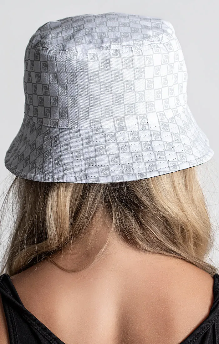 Grey Clone Bucket Hat White