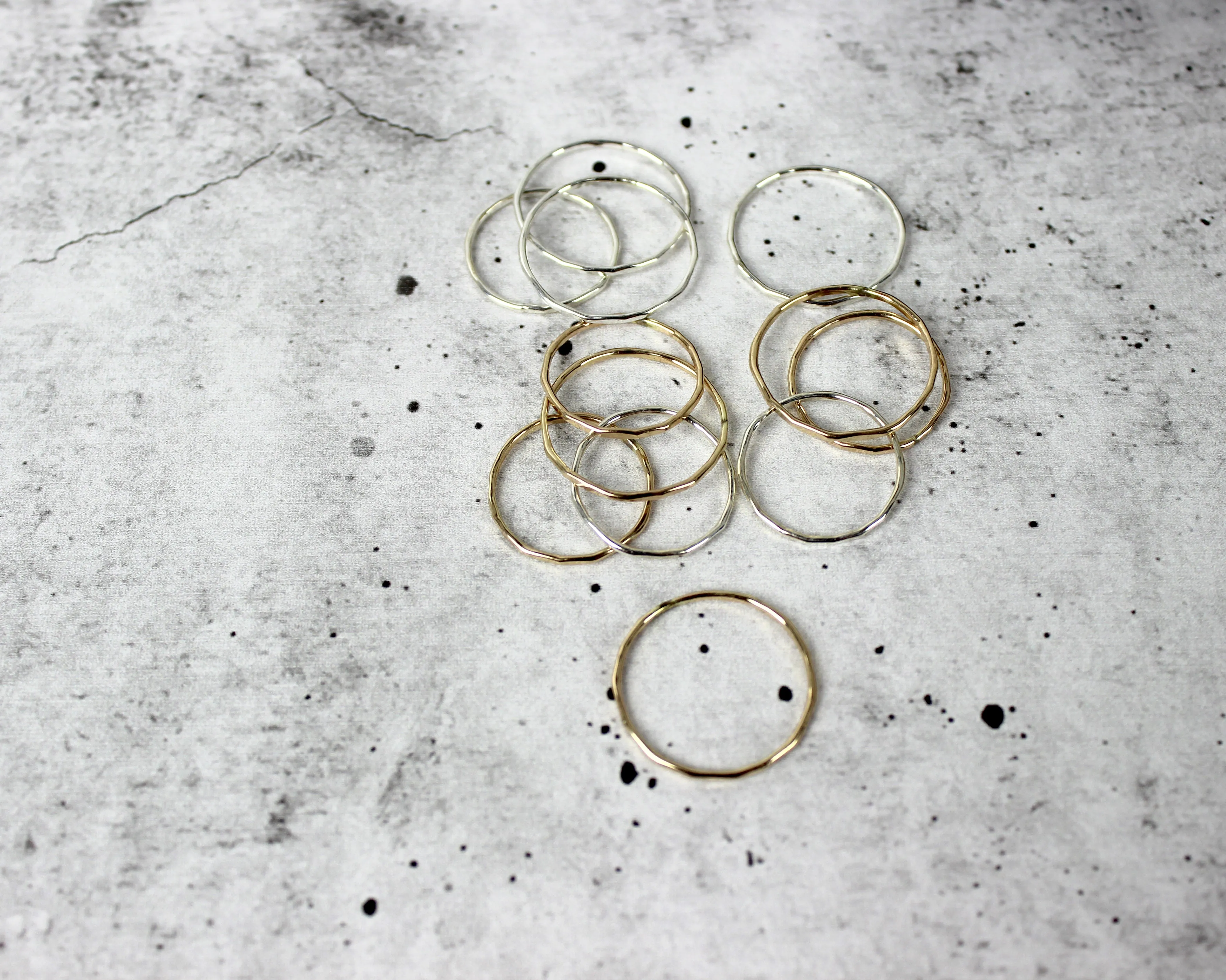 Hammered Time // Hammered Ring, 925 Sterling Silver or Gold Filled, Stackable Rings /// BH-R002