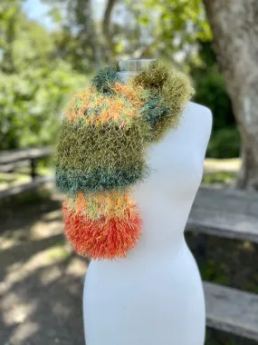 Handmade Knitted Scarf for Women, Soft Eyelash Fur