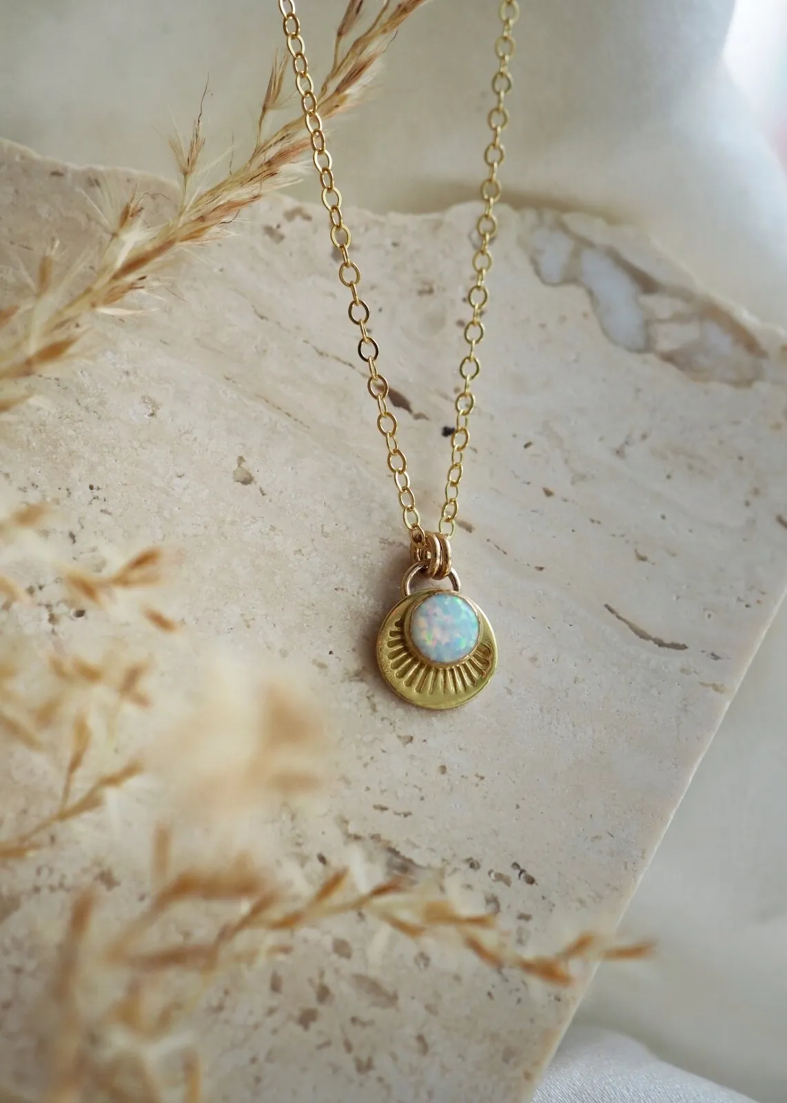 Horizon Necklace - Gold Filled - Opal