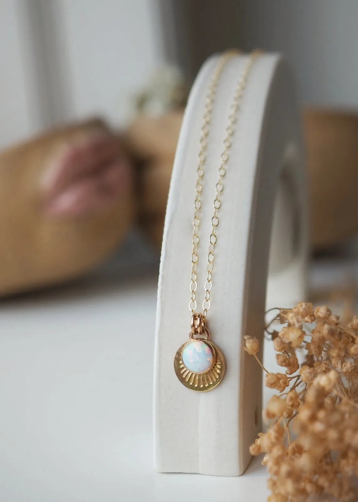 Horizon Necklace - Gold Filled - Opal