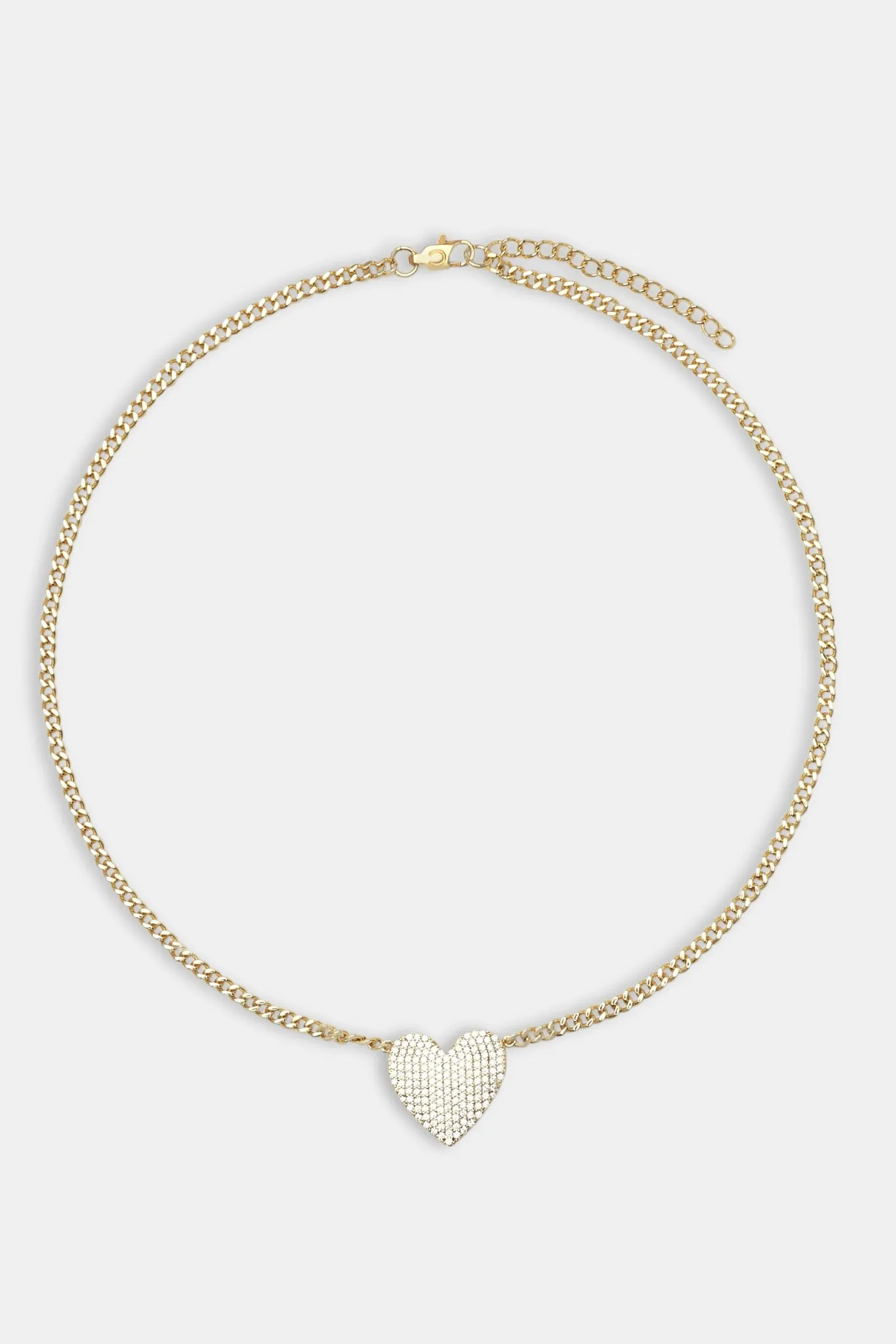 Iced Heart Necklace - Gold