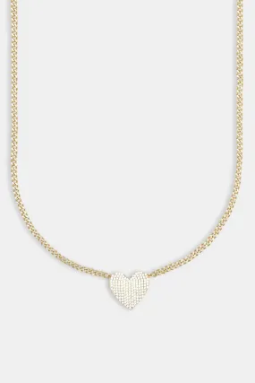 Iced Heart Necklace - Gold