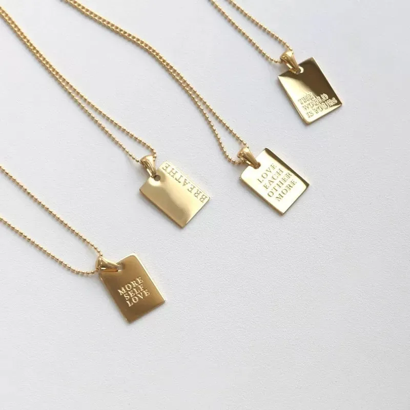 Inspire tag necklaces